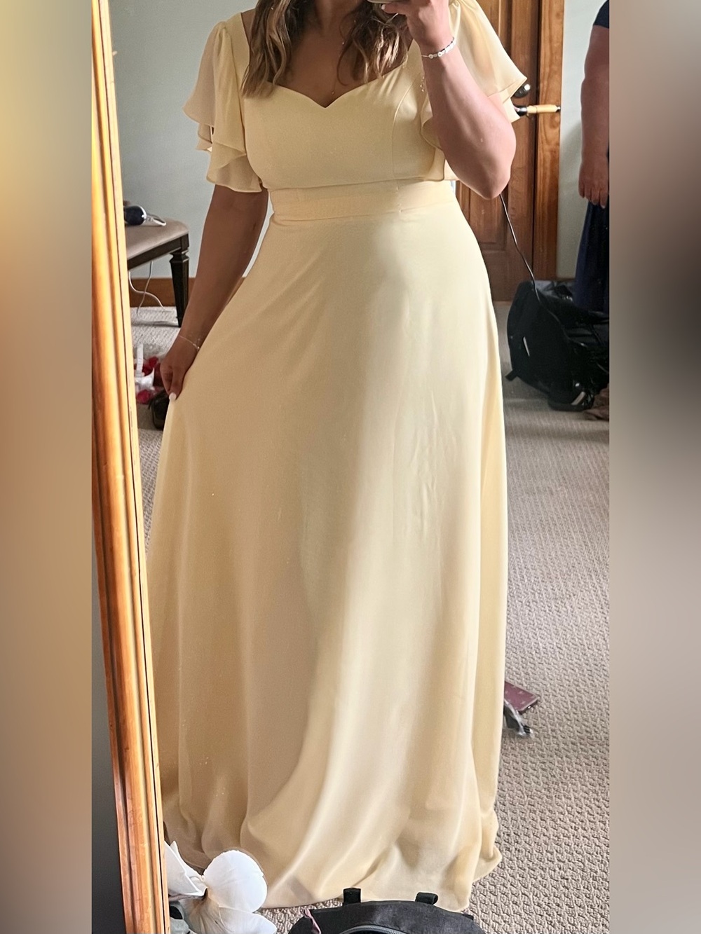 JJs House Pale Yellow Chiffon Maxi Dress